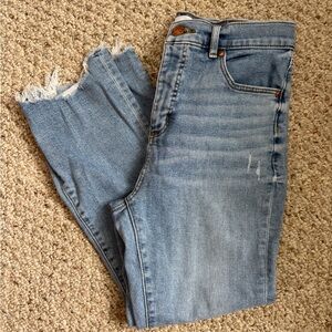 LOFT Light Wash High-Waisted Cropped Flare Jeans